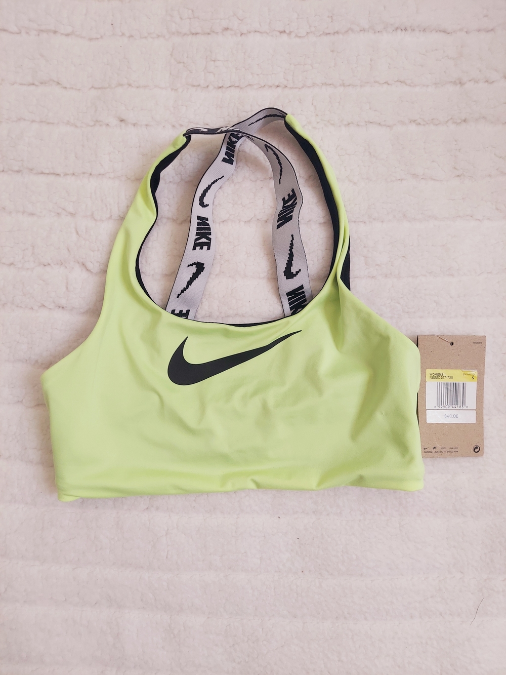 Nike Women's Neon Green Sporty Swim Bikini Racerback Top Womens Size Small NWT